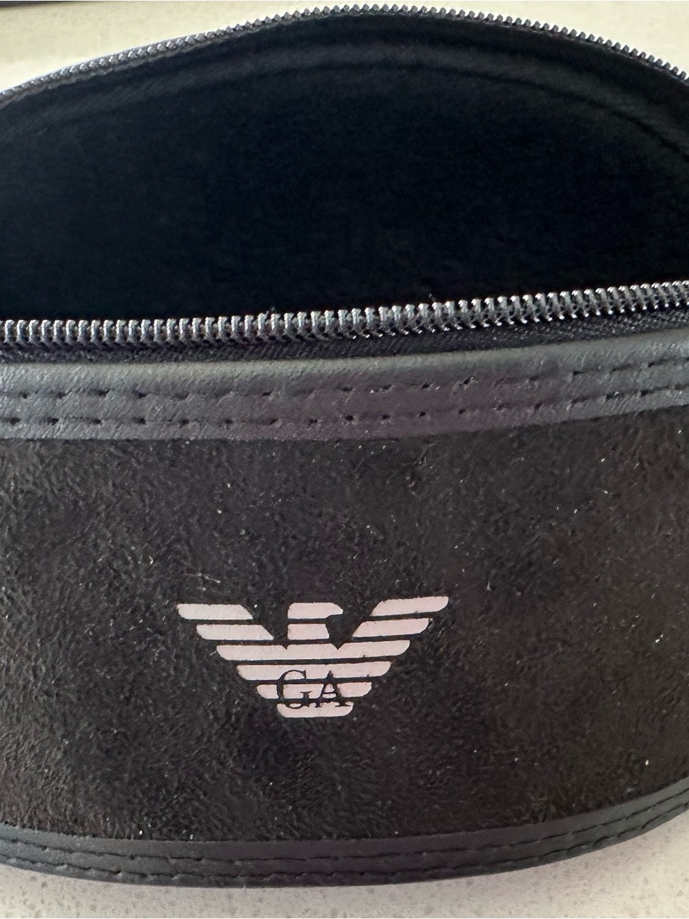 Emporio Armani Black Sunglasses Case with Logo